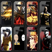 one punch man anime cool phone case tempered glass for samsung s20 plus s7 s8 s9 s10e plus note 8 9 10 plus a7 2018