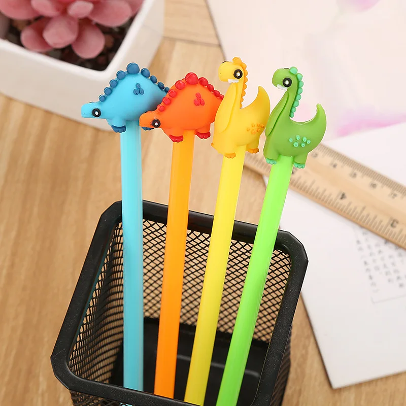 

20 PCs Creative Stationery Dinosaur Gel Pen Cute Student Supplies Writing Ball Pen Cartoon Office Sign Pen Factory Wholesale