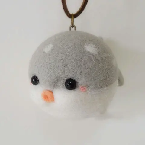 Игловаляние мультяшная рыба-воздушка ручной работы Незаконченный творческий