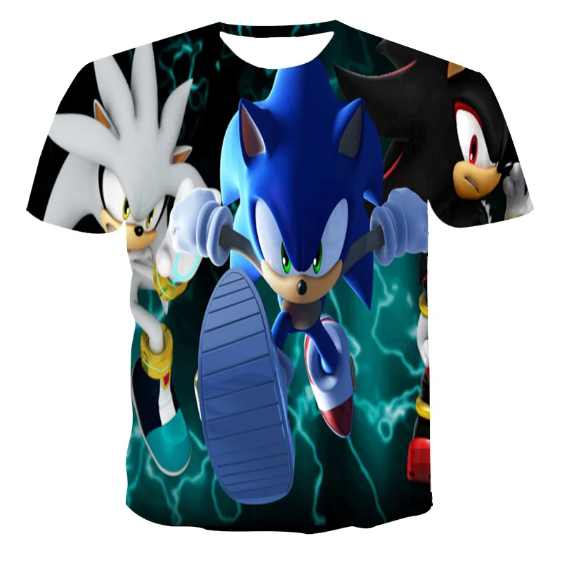 

3D Printing 2021 New Summer T-Shirt Men's Short Sleeve Anime Sonic Casual Anime Fashion Large Size Tops 110-6XL Customizable
