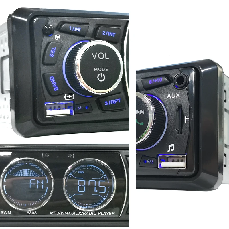 SINOVCLE Car Radio Audio 1din Bluetooth Stereo MP3 Player FM Receiver 60Wx4 Support Phone Charging AUX/USB/TF Card In Dash Kit | Автомобили