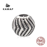 kamaf jewelry original charm bracelet 100 925 silver beaded necklace crown double hole palm pendant