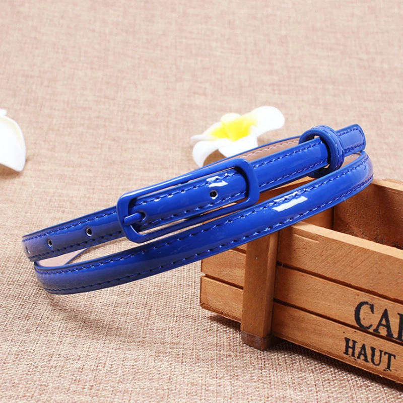 

Naiveroo PU Leather Belts Thin Skinny Waistband Adjustable Belt Candy Colors Leather Belt Sweetness Women Female Belts For Dress