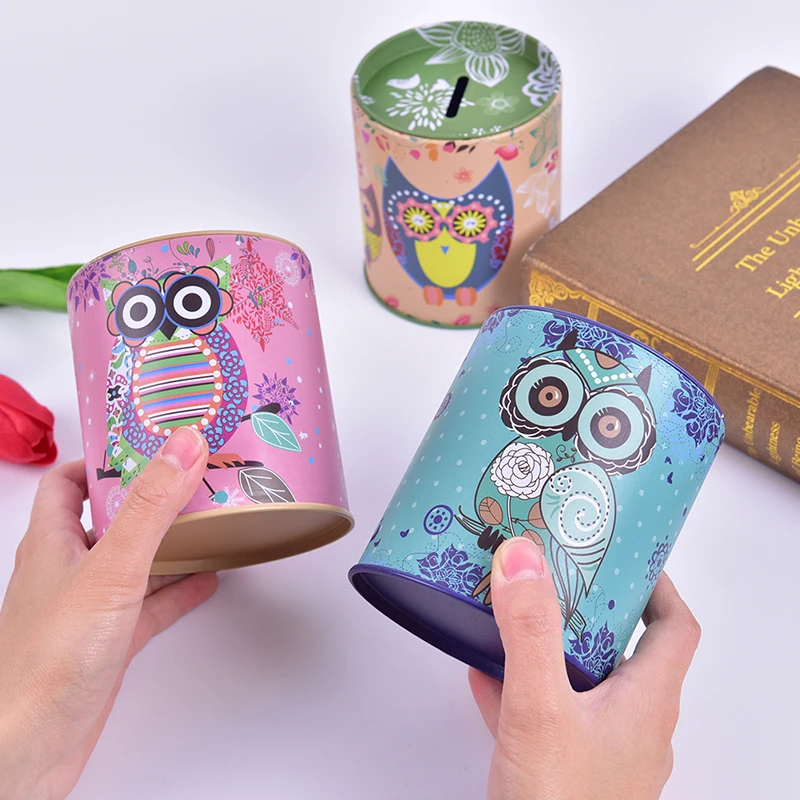 Винтажная сова свинья-копилка для жестяная Копилка Детская подарки дома