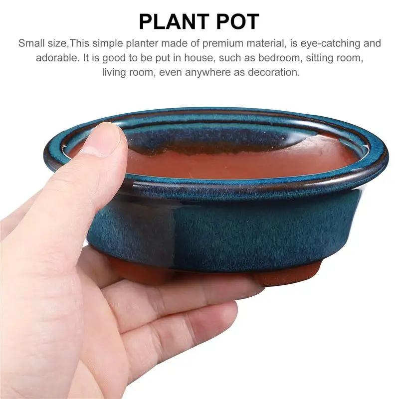 

Simple Glazed Plant Pot Ceramic Succulent Flower Pot Home Bonsai Container