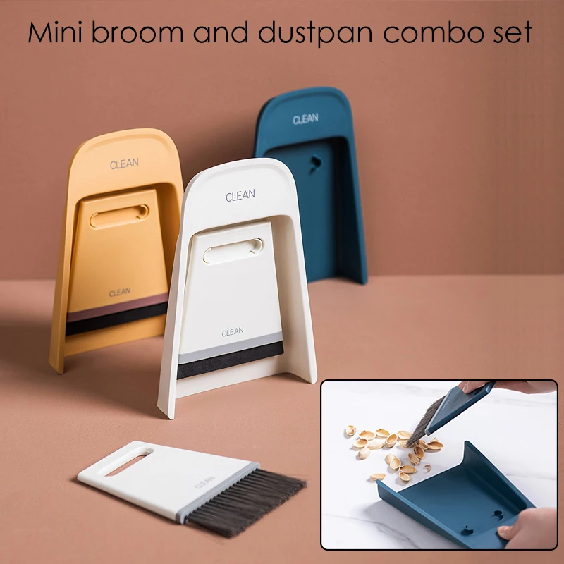 

New Mini Desktop Sweep Cleaning Brush Small Broom Dustpan Set Cute Little Broom Suit For Computer Keyboard, Car, Pets