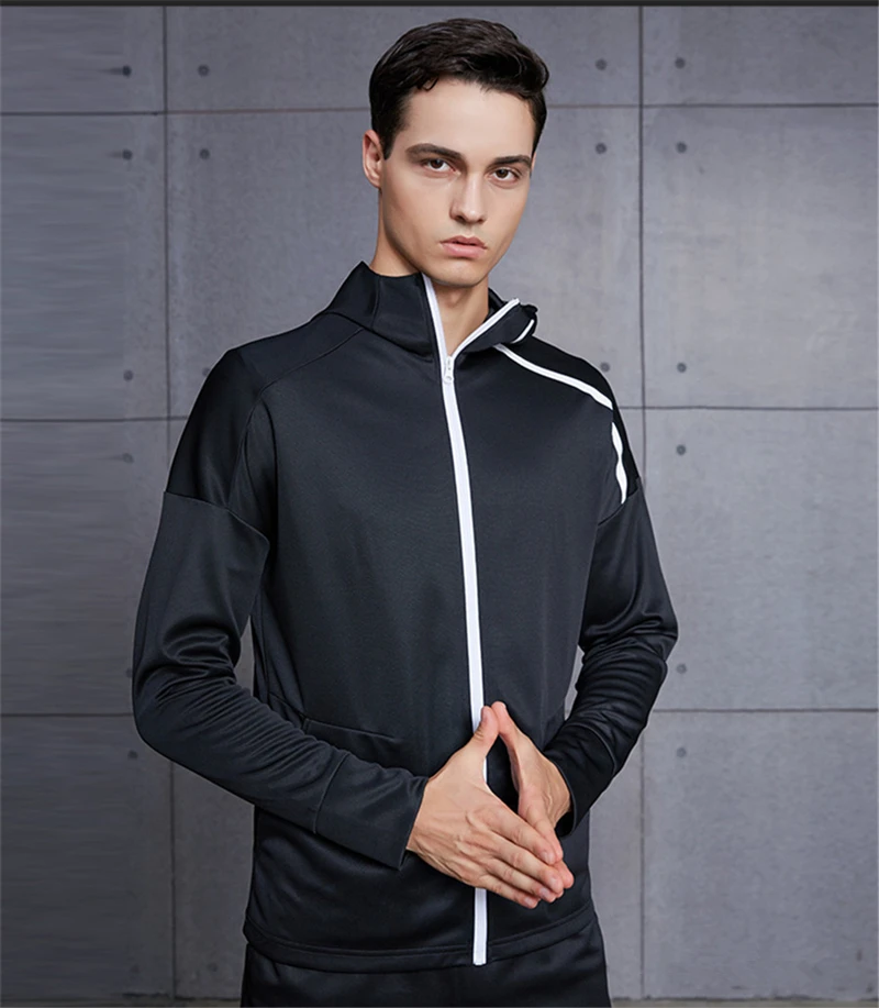Vansydical, мужские спортивные куртки, спортивные куртки с капюшоном, на молнии, с длинным рукавом, Осень-зима, для улицы, для фитнеса, тренировки, бега, спортивная одежда, топы