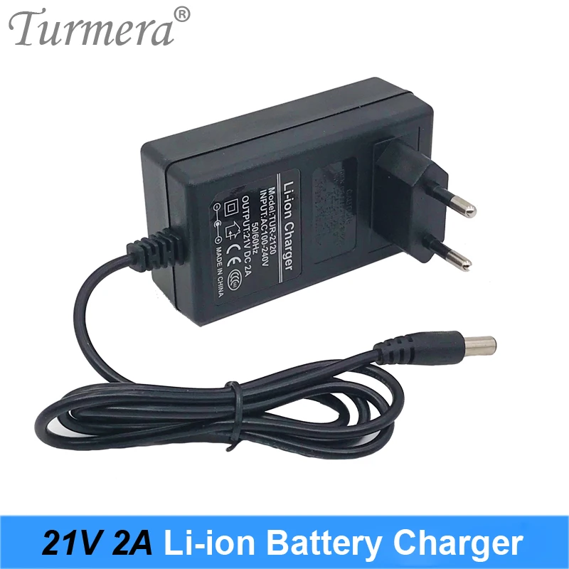 

Turmera 21V 2A Charger for 18V Screwdriver Shurik Battery DC 5.5*2.1mm with Indicator for Vacuum Cleaner and 5s Battery Pack Use