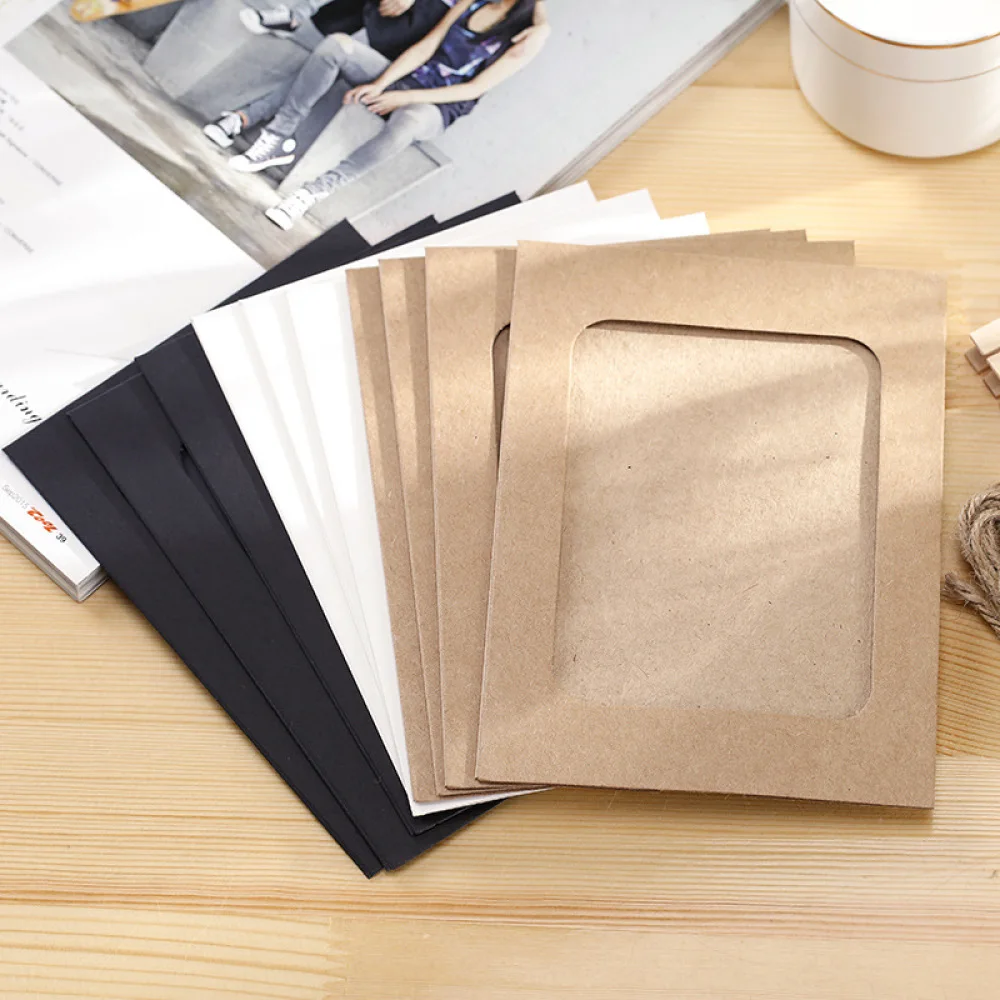 

Paper Photo Framework Wall Decoration with Clothespin and Sticker Film Decor Borders Paper Mat Frame for 4*6in Picture