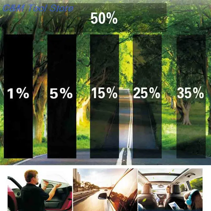 1 рулон Тонировочная пленка для окон наклейка на стекло 5%-50% VLT автомобиля наклеек