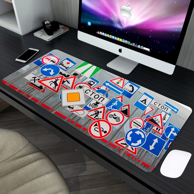 

Traffic Mouse Pad Manga Mousepad Company Desk Mat Gamer Keyboard Computer Gaming Carpet Table Pads Custom