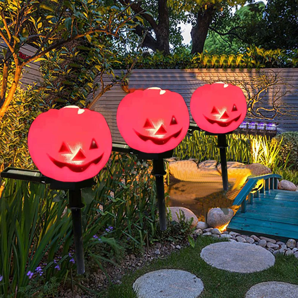 

Halloween Pumpkin Bat LED Solar Light Waterproof Garden Path Decoration Ground Lamp Add Holiday Atmosphere Supplies