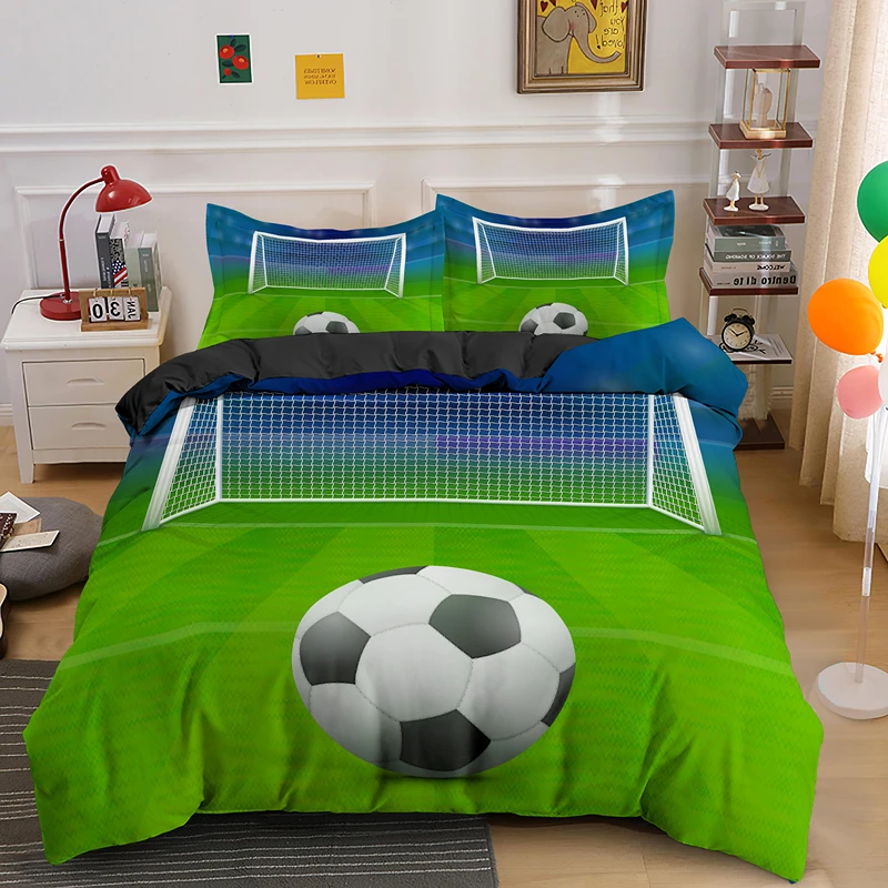 

3D Football Bedding Set Printing Pillowcase Quilt Cover Soccer Duvet Covers Sets Home Textiles Queen King Size