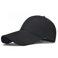 extra long bill plain adjustable baseball cap hat snapback cap summer uv protection travel beach cap canvas cap