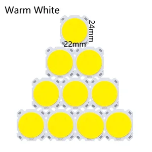 10 шт. в партии 3 Вт 5 Вт светодиодный холодный белый 24*22 мм светодиодный COB светильник для точечного светильника светильник для светодиодного светильника аксессуары DIY зеленый