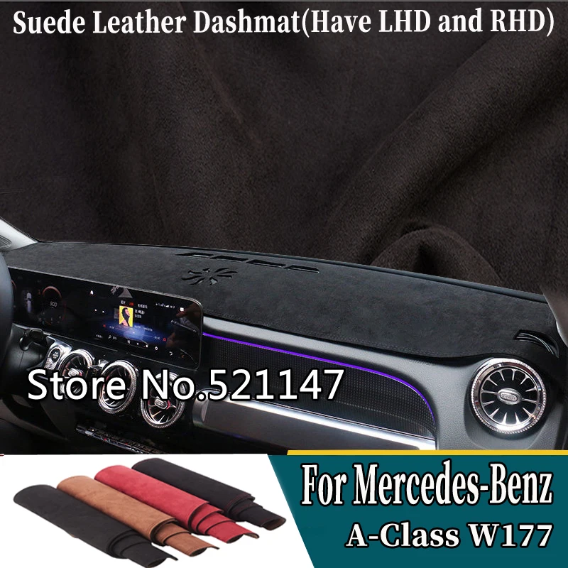 

For Mercedes-Benz A-Class W177 A180 A200 A250 AMG 2019 2020 2021 Suede Leather Dashmat Dashboard Cover Pad Dash Mat Car-Styling