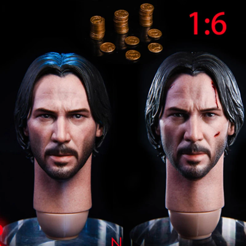 В наличии NRtoys NR21 1/6 голова резьба убивает Бог 2 0 Keanu отправить специальный золотые