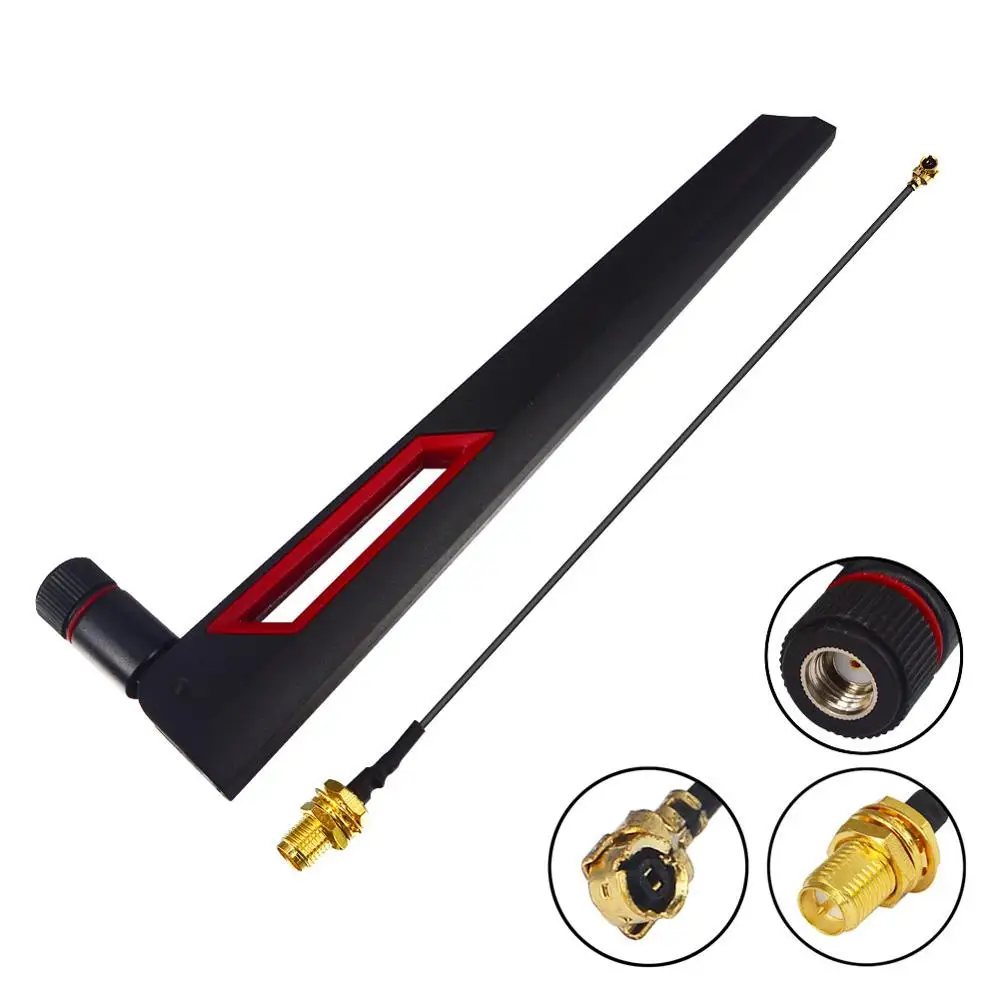 

12 dbi Dual band WIFI Antenna 2.4G 5G 5.8Gh RP SMA Male Universal Antennas + UFL IPX to RP SMA Pigtail Cable