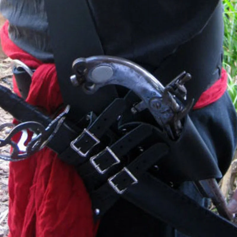 Мушкетер пиратский флинтлок меч бальдрическая кожаная кобура ножны пояс Джек