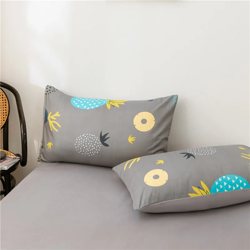 

Hot Sale Big Pineapple Bedding Cotton Printed Pillowcase, Quilt Cover, Bed Sheet, Queen Size Bed, King Size Bed Four-Piece Set