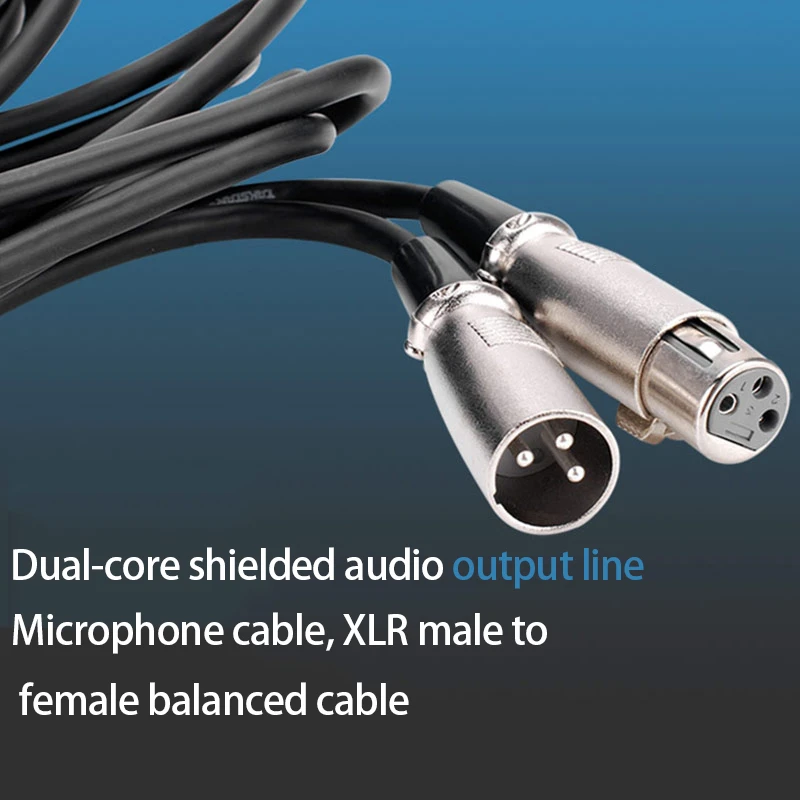 Кабель XLR штекер-гнездо M/F 3Pin OFC аудиокабель фольга + оплетка экранированный для