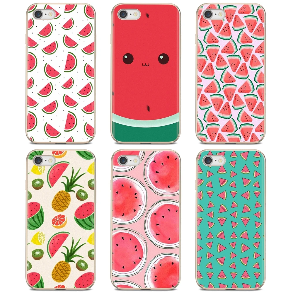 Летний Мягкий силиконовый чехол из ТПУ с изображением арбуза и фруктов для Xiaomi