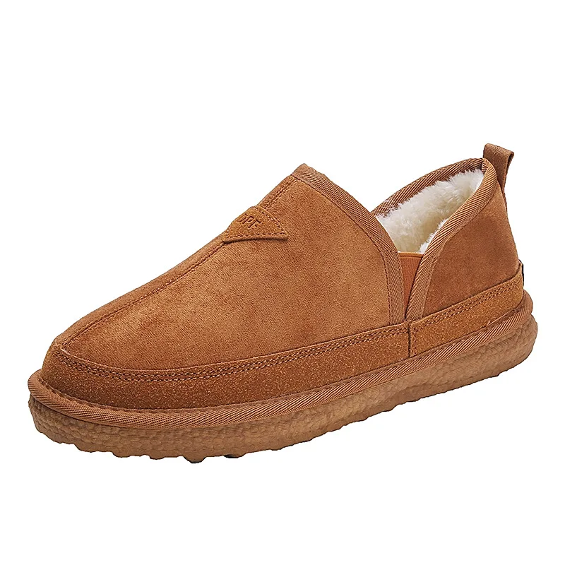 

Мужские Нескользящие зимние ботинки на плюшевой подкладке, с хлопковой подкладкой