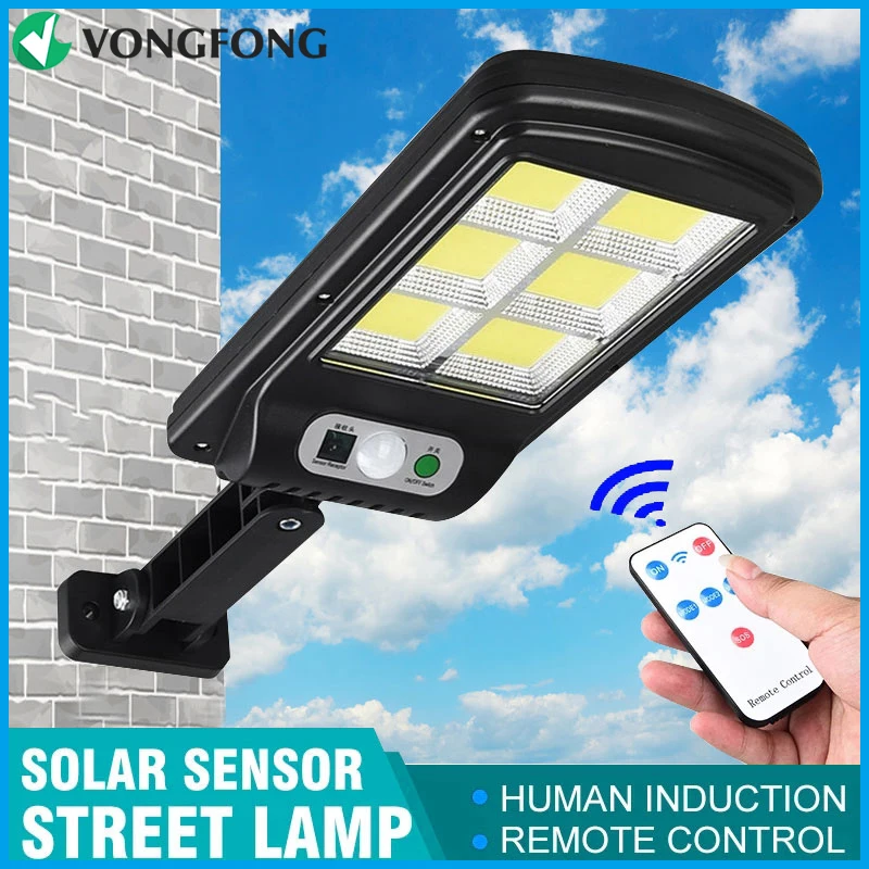 

Led Solar Street Lights 120/128 COB Outdoor Garden Security Lighting Wall Lamp Waterproof Motion PIR Sensor Smart Control Lamp