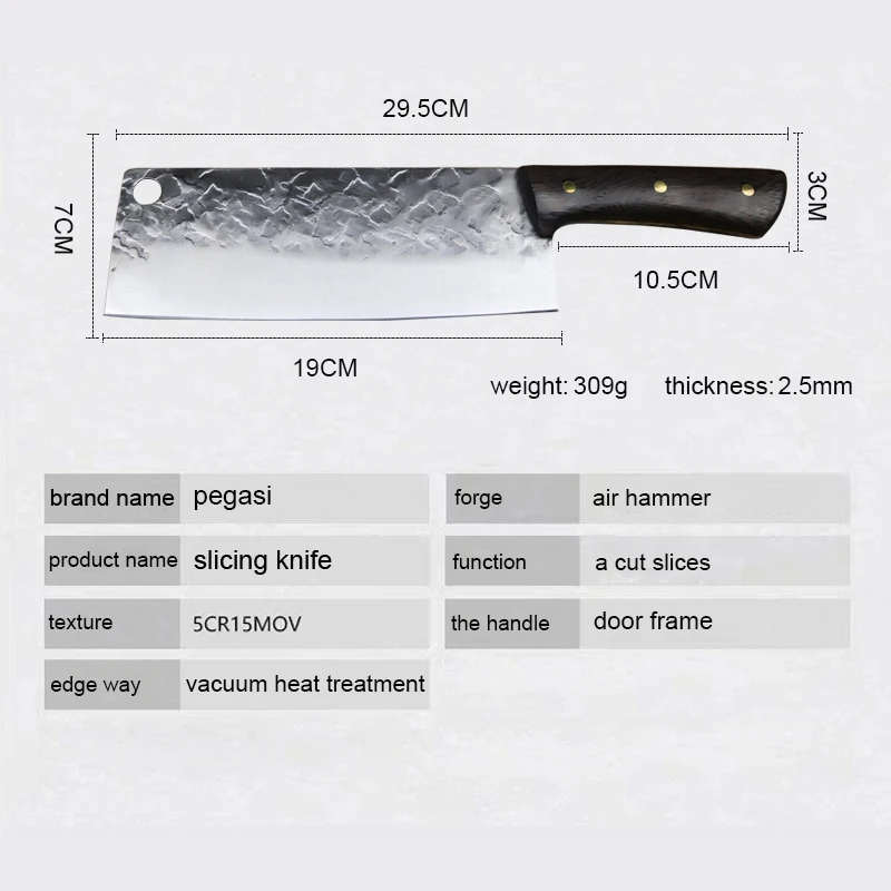 PEGASI 7 6 дюйма Тройная режущая кромка Ручная ковка Ретро стиль супер быстрый острый