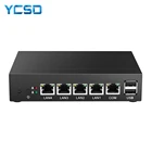 Мини-ПК YCSD Pfsense, безвентиляторный, Intel Celeron N2830 J1900, 4 LAN, Gigabit Ethernet, брандмауэр RJ45, маршрутизатор Linux, Windows 10 pro