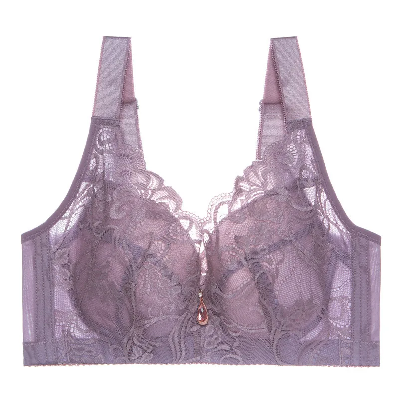 

Hjwsfdcai No Steel Ring Gather Bras Plus Size Bra CDE Ultra-Thin Lace Sexy Ladies Bra Adjustable Breathable Women Underwear