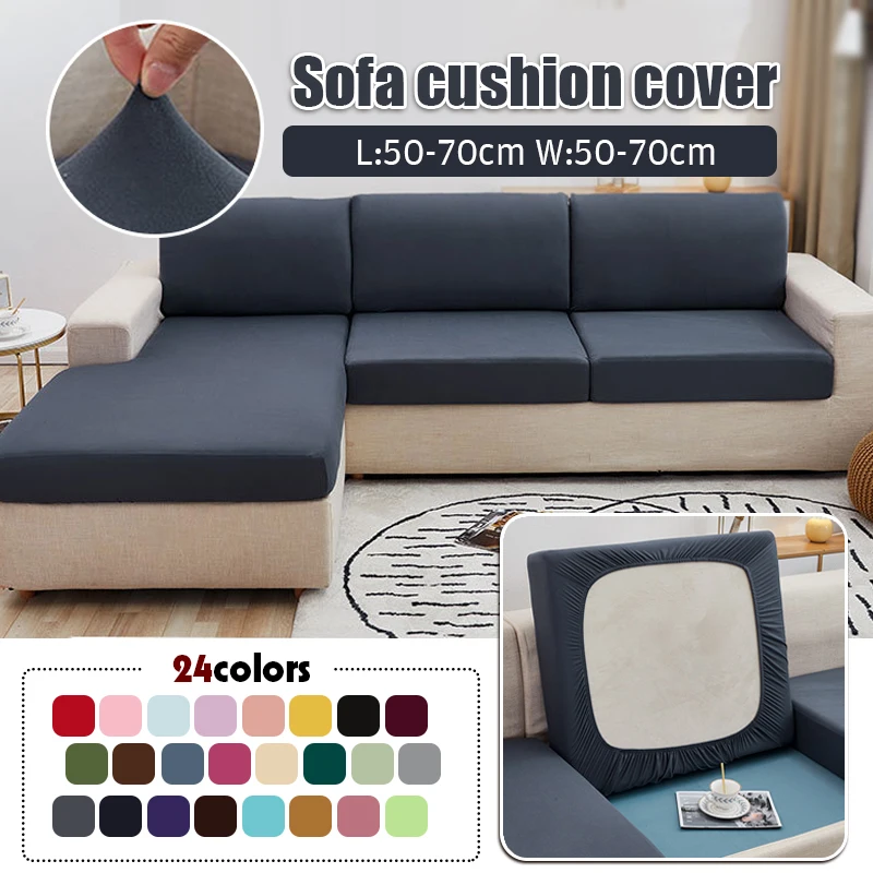 

1 Seater Solid Color Sofa Seat Cushion Cover Elastic Pets Kid Furniture Protector Velvt Stretch Washable Removable Slipcover