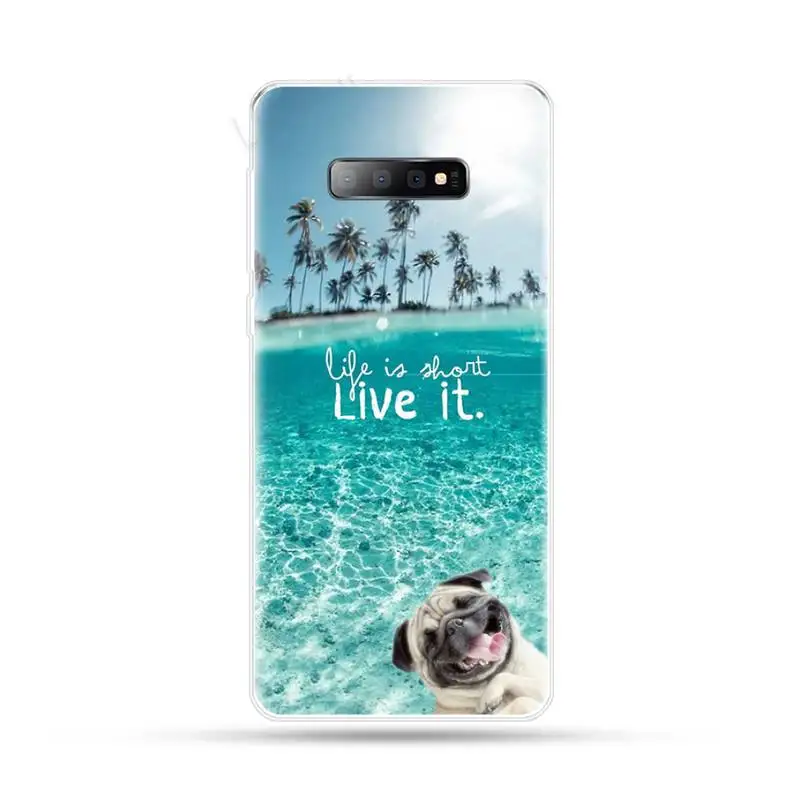 

Pug French Bulldog beach sunset Phone Case For Samsung Galaxy S5 S6 S7 S8 S9 S10 S10e S20 edge plus lite