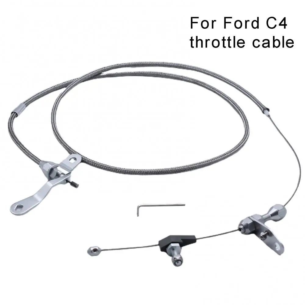 

50%HOT Car Vehicle Stainless Steel Braided Transmission Kickdown Cable for Ford C4