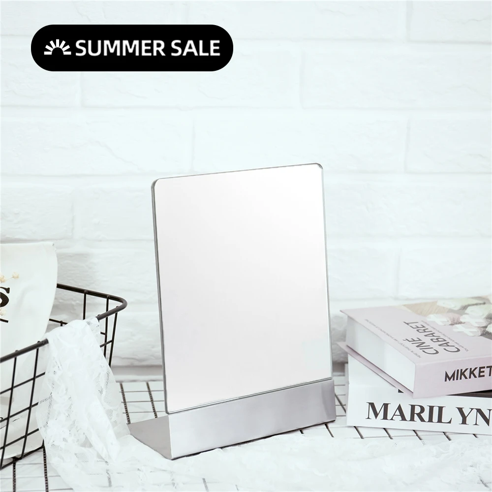 Прямоугольное настольное большое безувеличительное одностороннее зеркало для