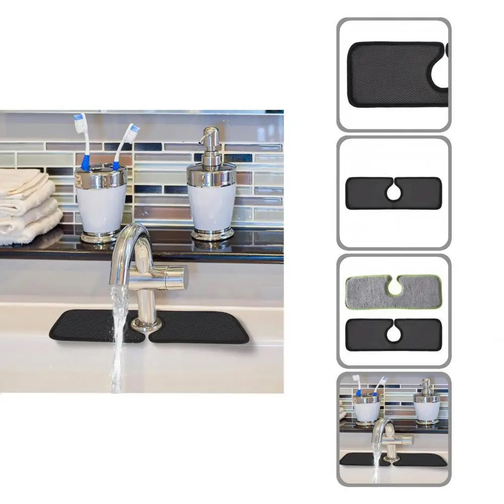 

Tap Mat Easy to Use Unique Portable Elastic Anti-slid Sink Counter Pad