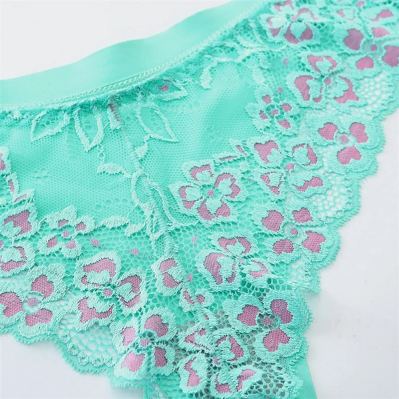 Woman Panties Sexy Floral Lace Transparent G-String Lingerie Ladies Low-Rise Ice Silk Seamless Briefs | Женская одежда