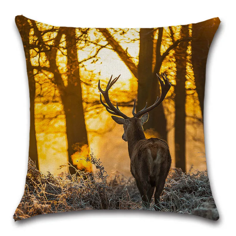 Чехол для подушки с изображением животных оленей и рогов декоративный чехол дома