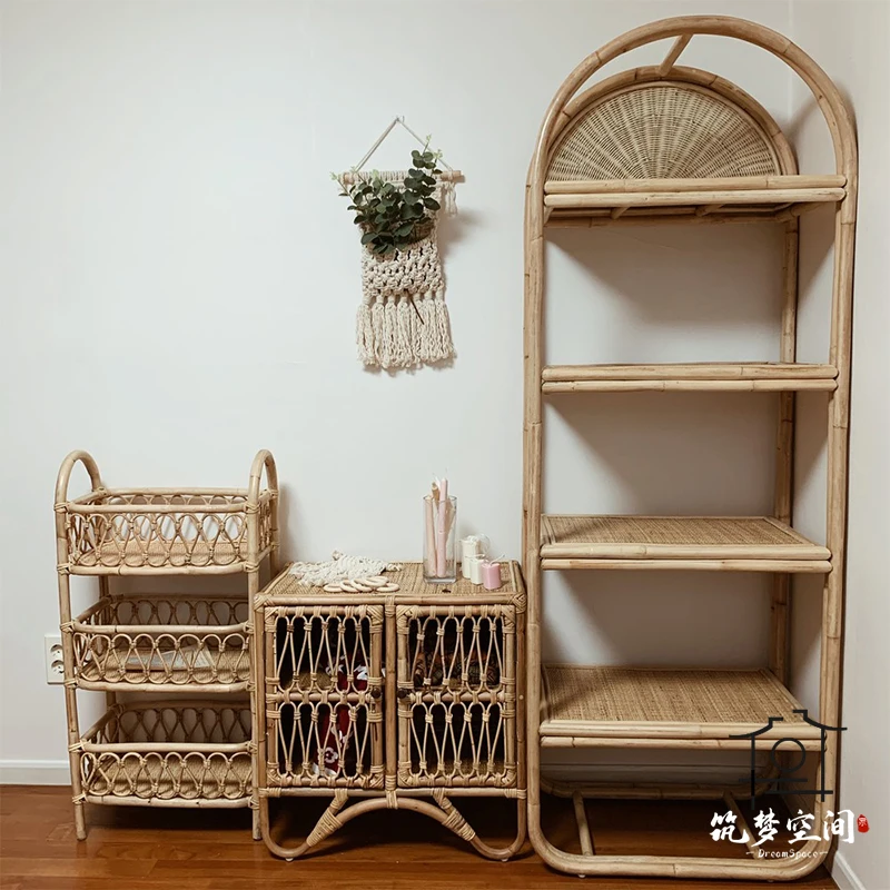 

Zq INS ротанговая мебель, напольная полка, для гостиной, для хранения, книжная полка
