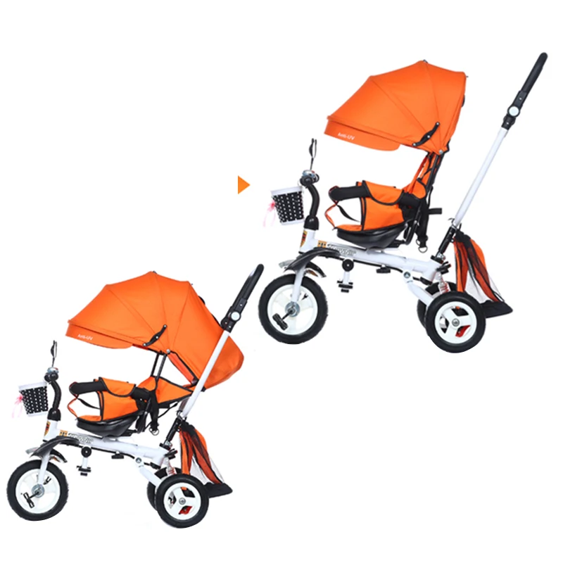 Легкий складной детский трехколесный велосипед коляска для