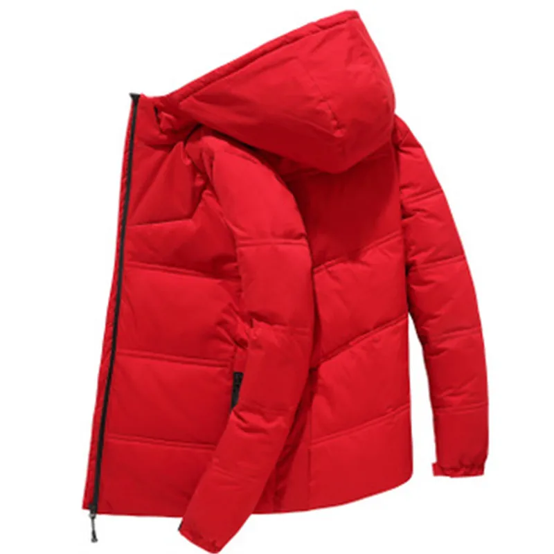 Мужская теплая куртка пуховик на утином пуху парка высокого качества короткая