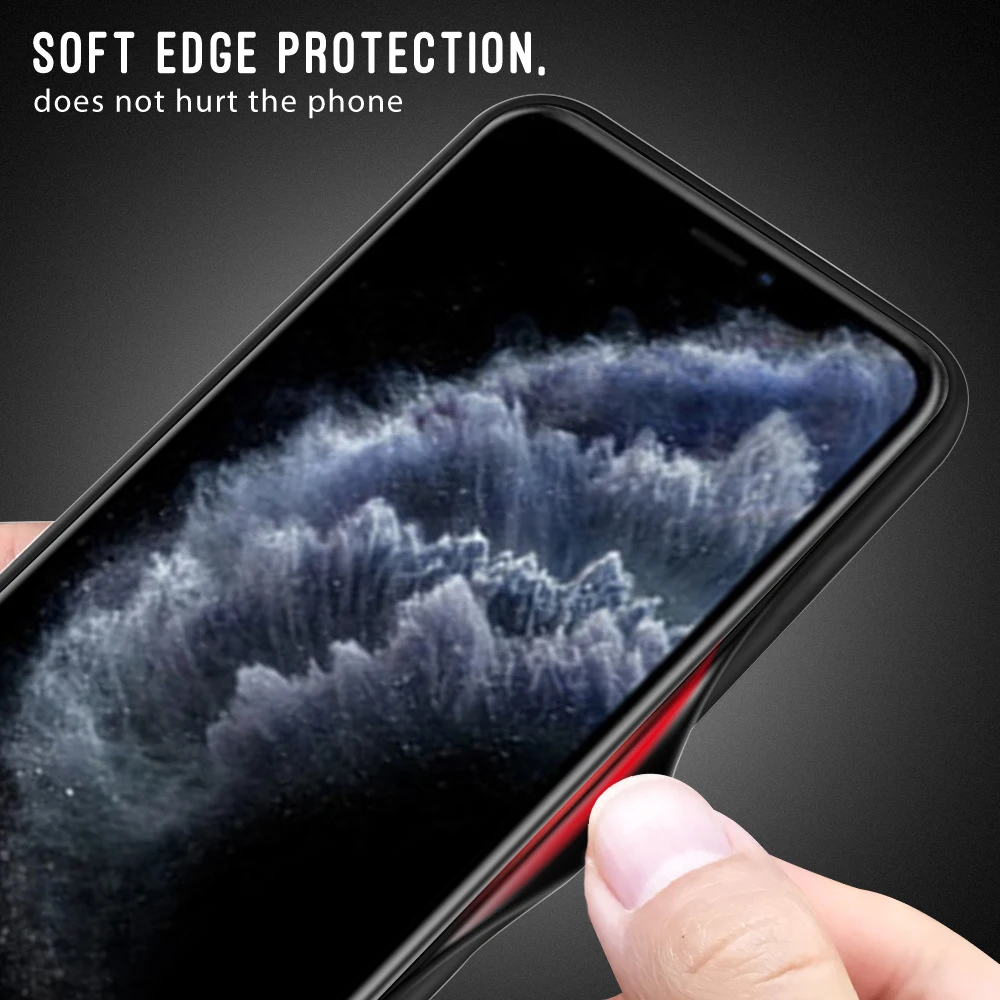 Чехол из закаленного стекла KEYSION с градиентом для iPhone 11 Pro Max силиконовая задняя