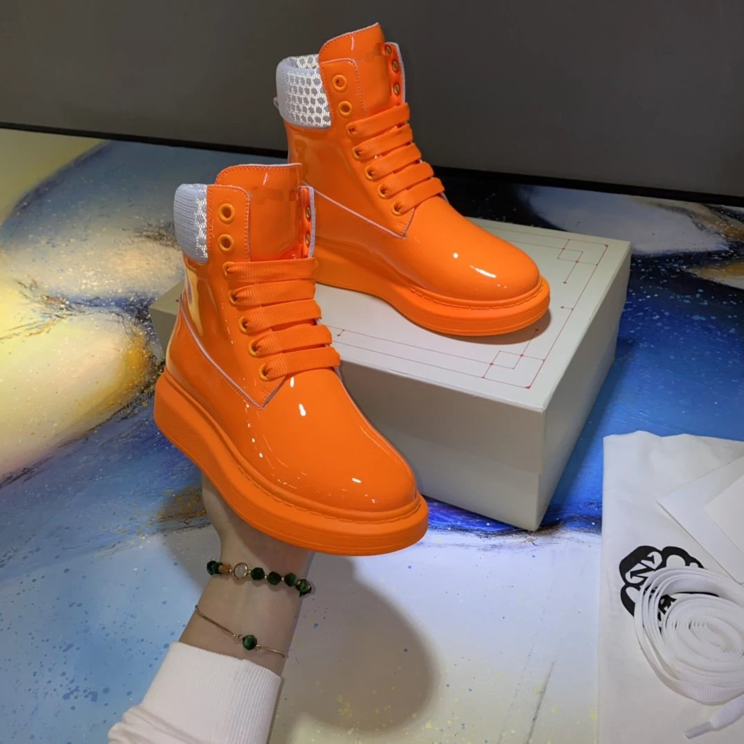 Ботинки из натуральной кожи для мужчин и женщин удобные ботинки на платформе