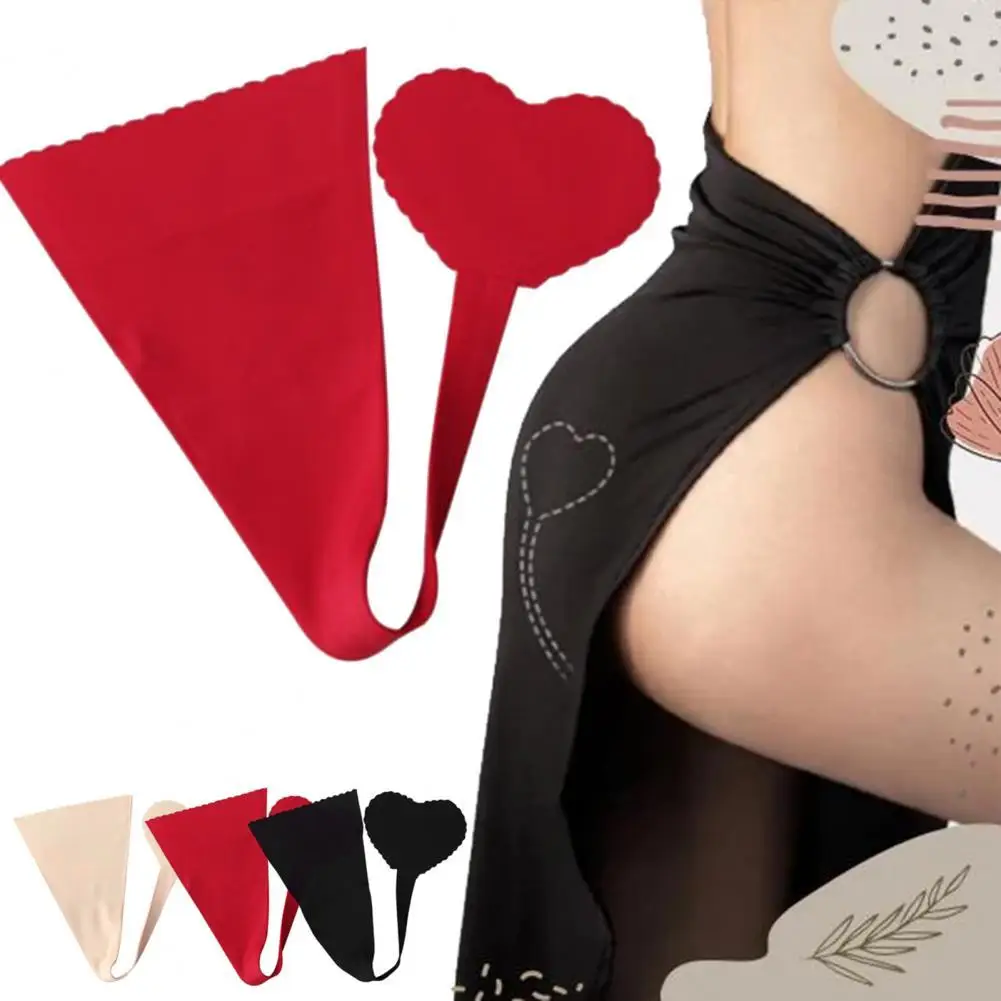

80% Dropshipping!!Women Panties Heart Shape Skin-Friendly Nylon Strapless C-string Nightwear Accessories