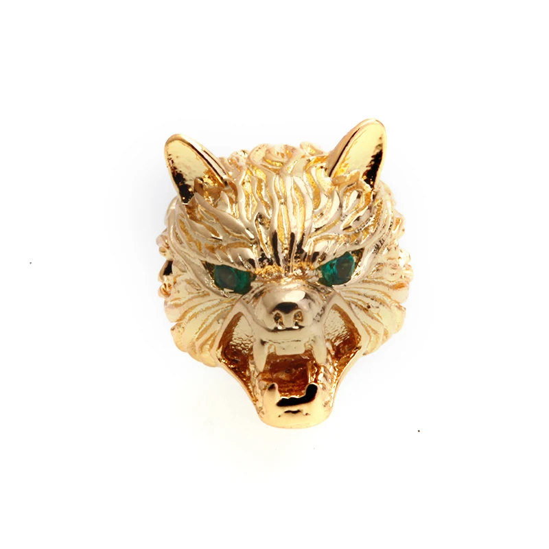 Бусины-разделители из меди и циркона в форме волчьей головы винтажные аксессуары