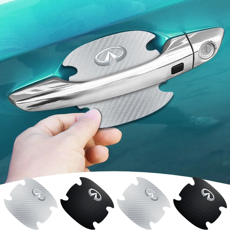 

4Pcs Handle Anti Scratch Stickers Universal Carbon Fiber Auto Door Handle Film Car Stickers For Infiniti FX35 Q60 Q50 Q30 G35
