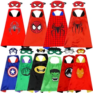 child avengers spidermanhulkiron mancaptain america cloak cosplay mask costume kids halloween robe costume carnival props free global shipping