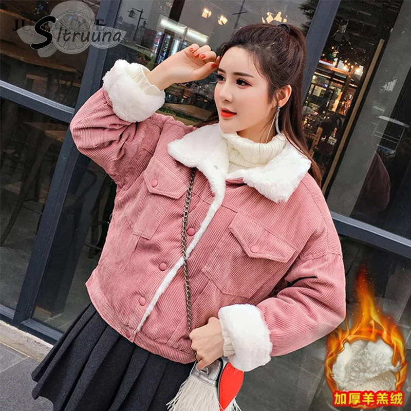 Sitruuna/женская зимняя куртка пальто с подкладкой из толстого меха парки модные