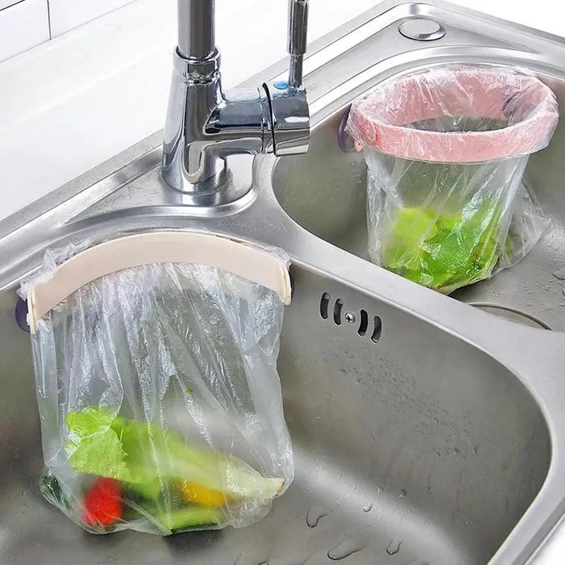 Креативный держатель для мусорного мешка с двойной присоской кухонной раковины