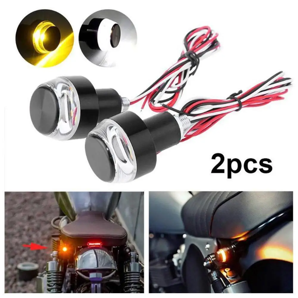 

2PCS 12V Turn Signal Corner Light Motorcycle LED Handle Bar End Blinker Universal For 22mm Handlebar Motorcycles Signal Light